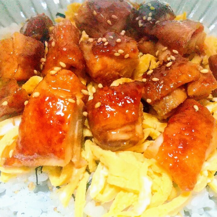 照り焼きチキン錦糸卵のちらし寿司